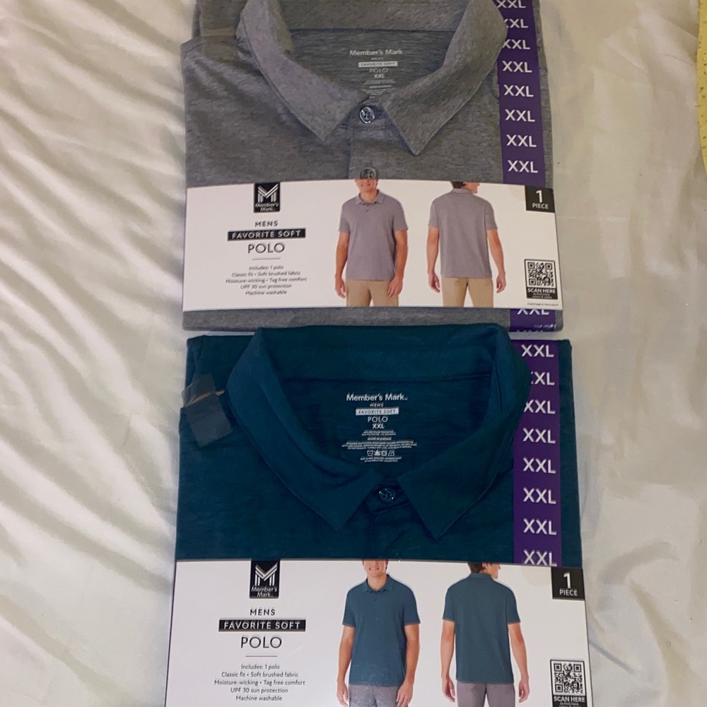 Member's Mark Men's Polo Shirt - Gray and Teal